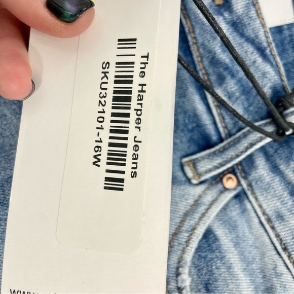 NWT Mica Los Angeles Straight Leg High Rise Denim Jeans Plus Size Stretch 16W - Picture 14 of 14